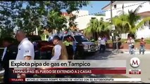 Explota pipa de gas en Tampico, el incendio ya fue controlado
