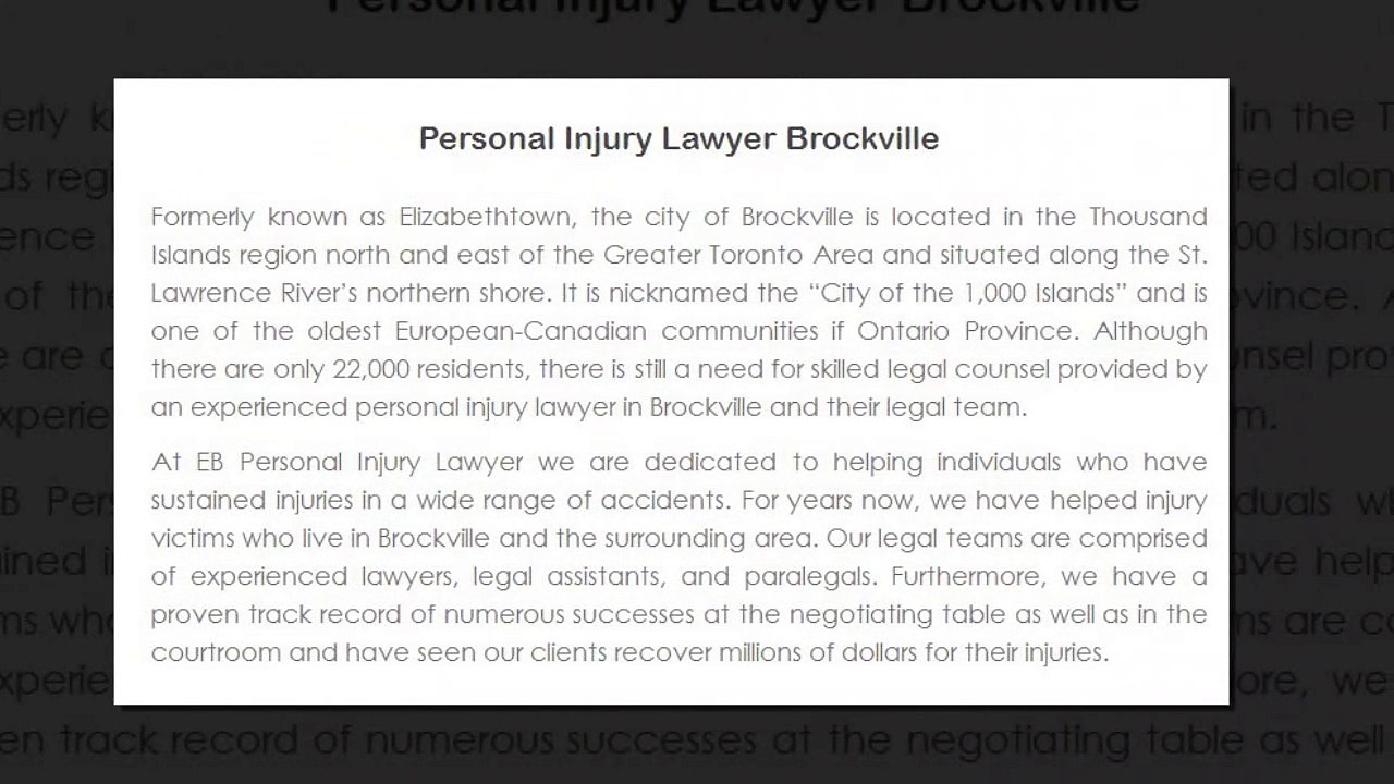 Best Stoney Creek Injury Lawyer - EB Personal Injury Lawyer (800) 289-5079
