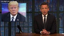 Seth Meyers Blasts Defenders Of Donald Trump's 'TRAIL' Tweet, Says President Is Both 'Dumb' And 'Racist'