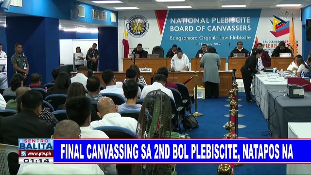 Final canvassing sa 2nd BOL plebiscite, natapos na