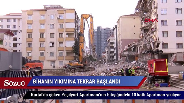 Kartal’da 10 katlı binanın yıkımına bu sabah tekrar başlandı
