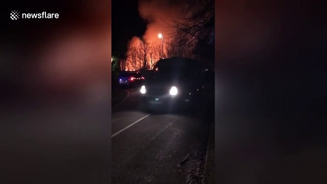 UK hospital engulfed in flames as man is held on suspicion of arson