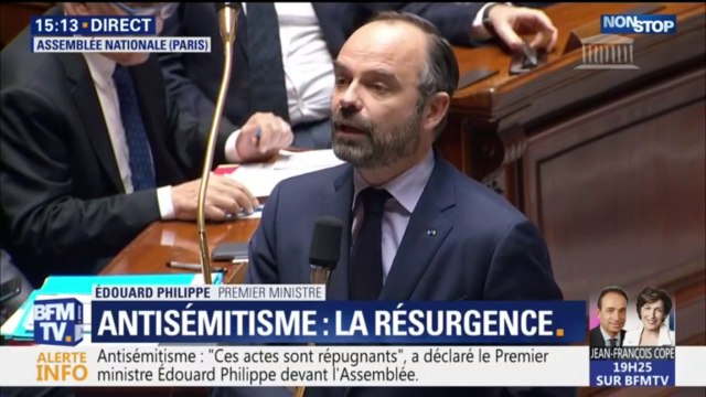 Édouard Philippe sur les actes antisémites: Ces actes sont répugnants