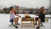 Two friends fulfill special promise of enjoying hotpot in snow
