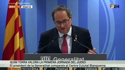 Torra valora el primer dia del judici contra el procés