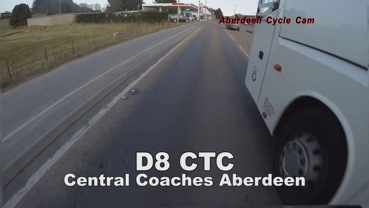 D8CTC - Close Pass by Central Coaches Aberdeen bus driver - A944, Aberdeen