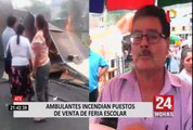 Ambulantes queman stands de comerciantes extranjeros en Ate Vitarte