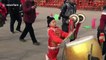 Chinese boy shows off impressive drumming skills at temple fair