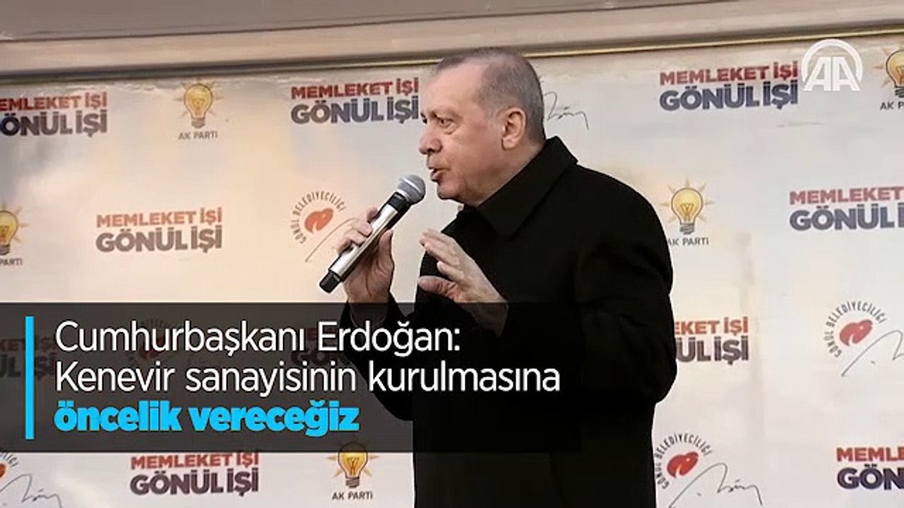 Cumhurbaşkanı Erdoğan: Kenevir sanayisinin kurulmasına öncelik vereceğiz