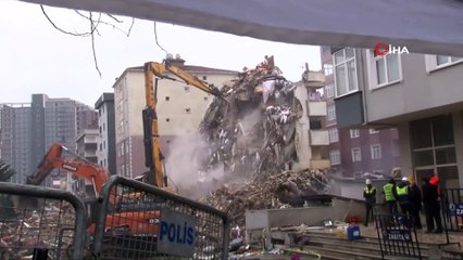 Yunus Apartmanı’nda yıkım çalışmaları dördüncü gününde