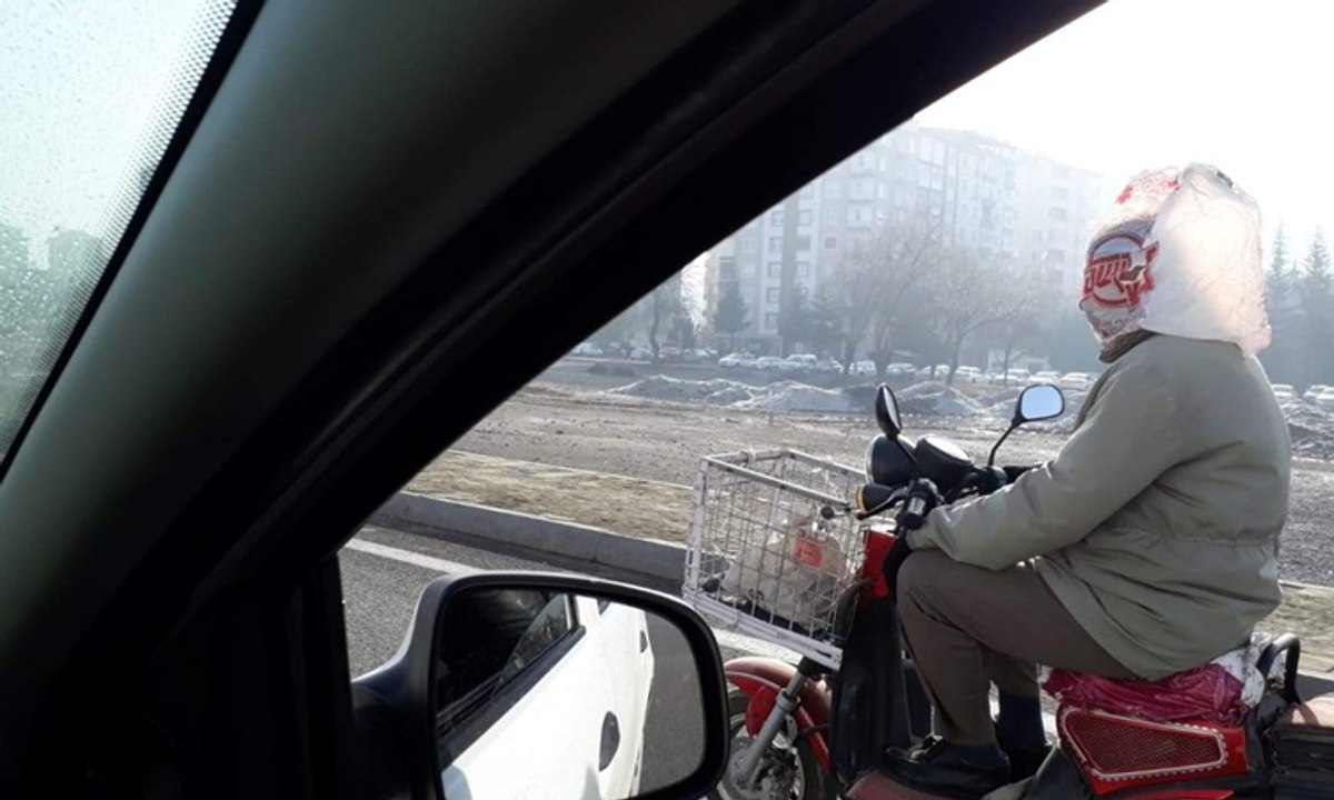 Böyle 'kask' görülmedi