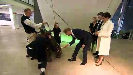 The Duke and Duchess of Sussex presented with gift by 'giant tortoise'
