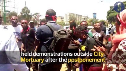 Activists protest after Caroline Mwatha's postmortem is postponed to Monday