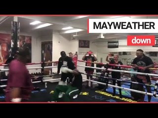 Floyd Mayweather Sr. sparred in his eponymous boxing club - and got floored | SWNS TV