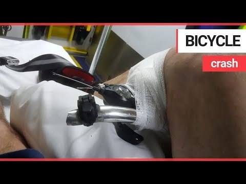 Hapless cyclist is impaled on his handlebars in a freak crash | SWNS TV