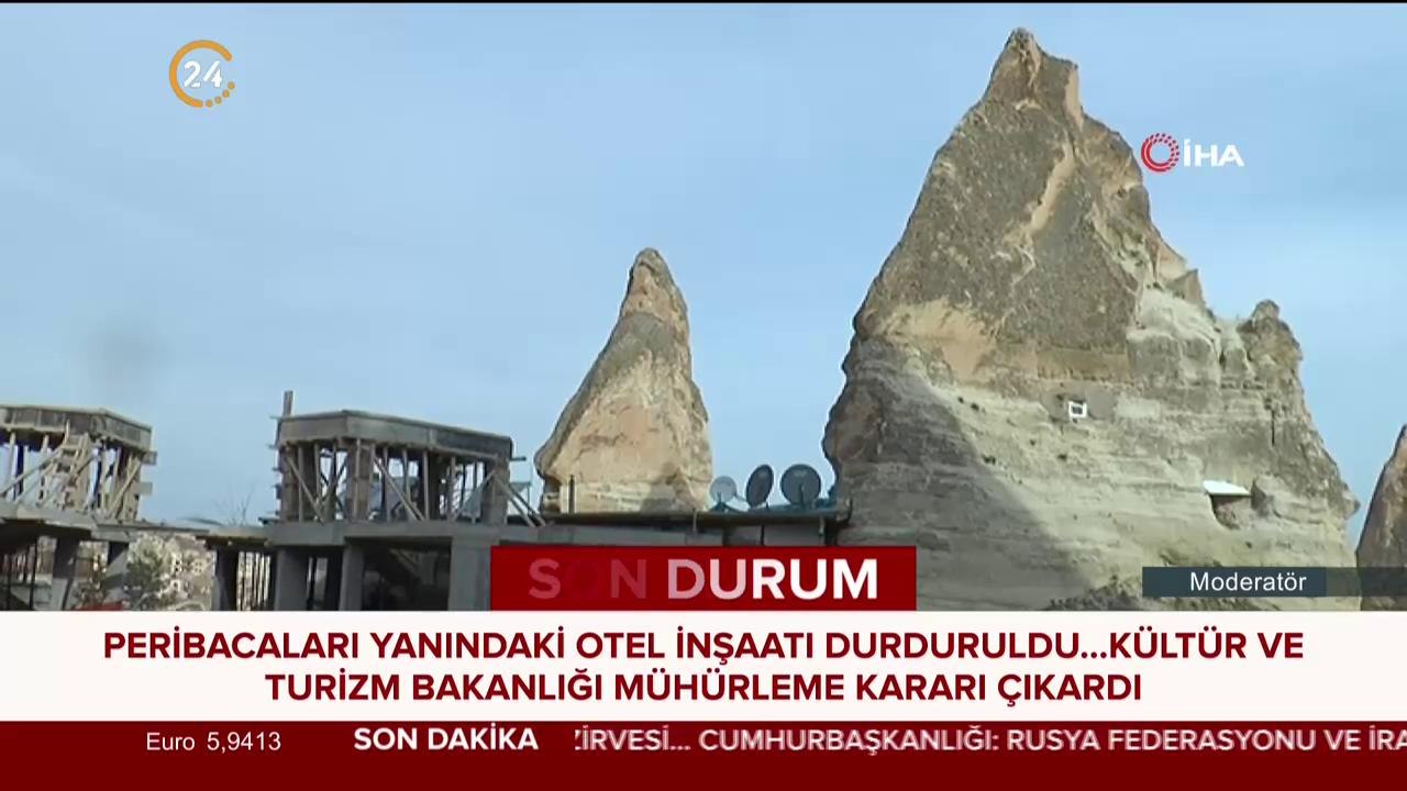 Peribacaları yanındaki otel inşaatı durduruldu
