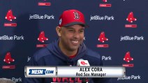 Alex Cora Greets Johnny Miller At Spring Training