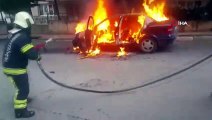Alev alev yanan otomobil kamerada