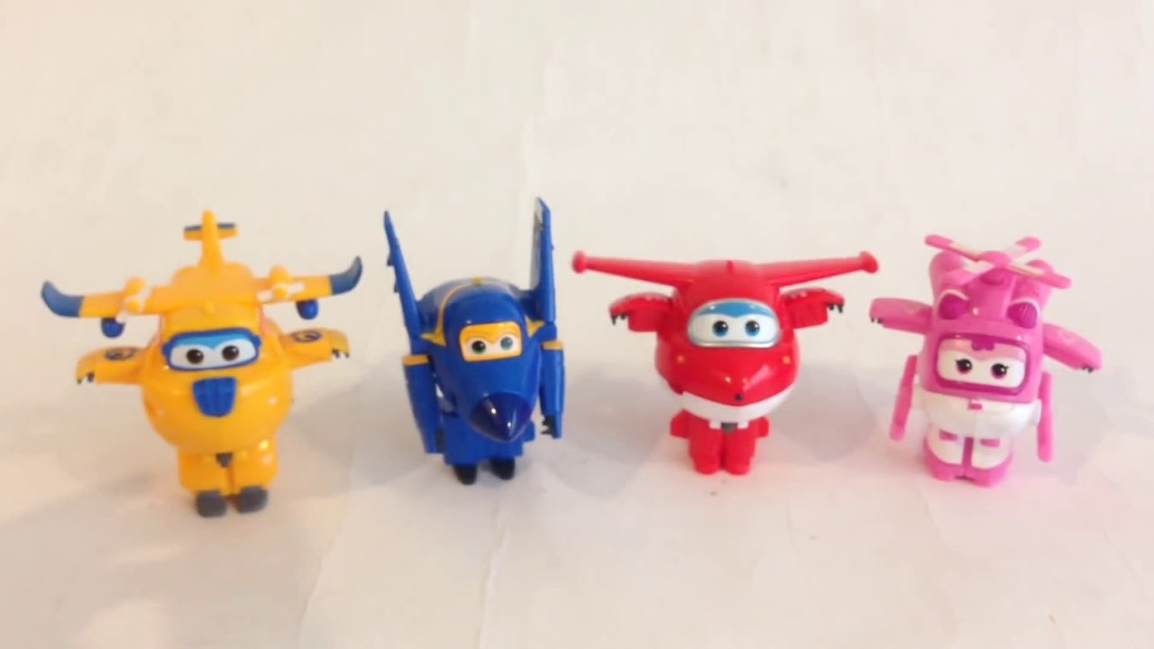 4 Super Wings Mini Transforming Robots Airplane Jett Donnie Jerome Dizzy 출동슈퍼윙스  - Unboxing Review