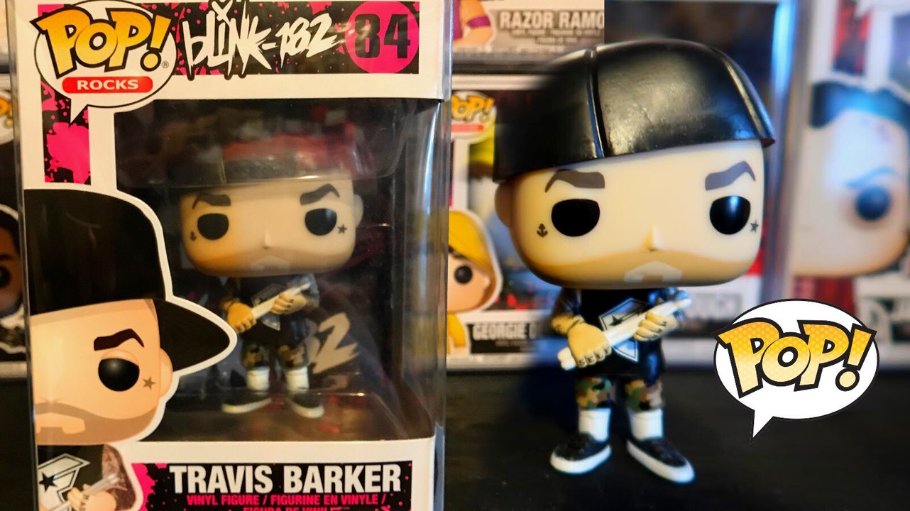 TRAVIS BARKER FUNKO POP UNBOXING OUT THE BOX REVIEW + FAVORITE BLINK182 SONG?