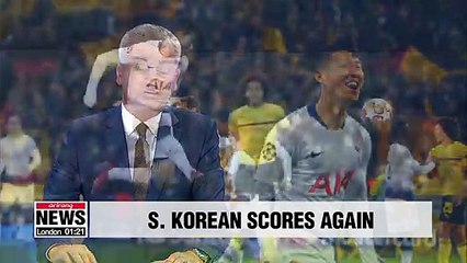 Tottenham Hotspur's Son Heung-min scores against Borussia Dortmund
