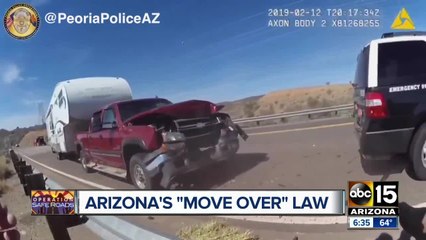 Peoria police share video of police cruiser getting rear-ended