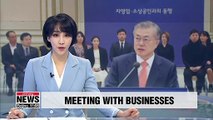 President Moon meets SME and private business owners at Blue House