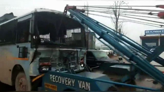 Car bomb in Kashmir kills at least 18 Indian Reserve Police officers