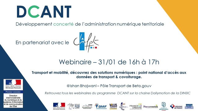 Webinaire DCANT #14 – Transport et mobilité, découvrez des solutions numériques