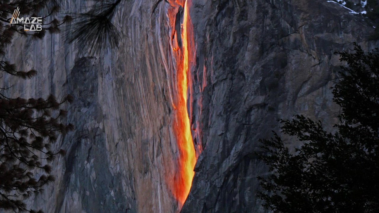 You Can Now Go See This Rare Waterfall That Seems To Be Raining Fire