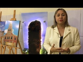 Aldenise fala sobre Exposição do Desterro no Salão Paroquial de Itambé