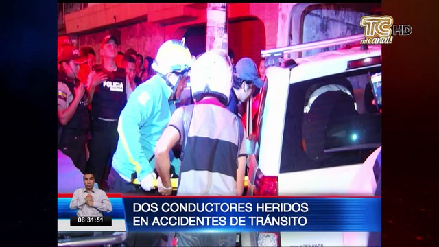 Dos conductores heridos en accidente de tránsito