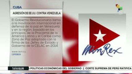 Cuba insta a detener "aventura militar" de EE.UU. contra Venezuela