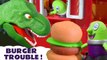 Funny McDonalds Burger Trouble with the Funlings and Dinosaur toys while serving burgers to Lightning McQueen from Disney Pixar Cars 3 and Marvel Comics Groot - A Family Friendly Full Episode