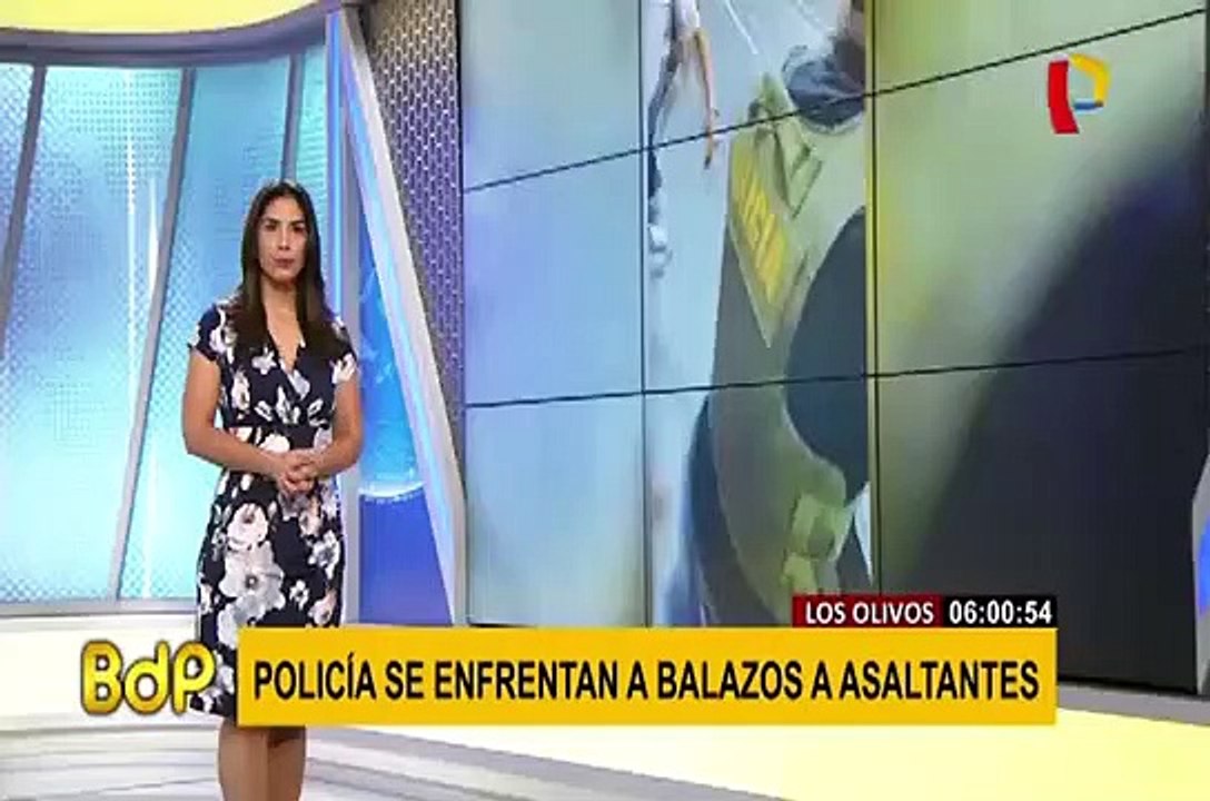 Los Olivos: agentes de la policía se enfrentan a balazos con asaltantes de banco