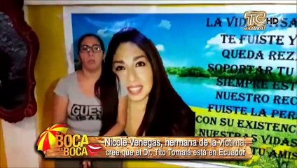 Los familiares de Cynthia Venegas exigen que el Dr. Tito Tomalá sea capturado