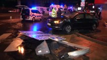 Beşiktaş’ta hızını alamayan otomobil 3 araca çarptı: 4 yaralı