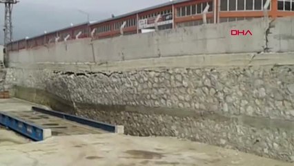 Çorum Küçük Sanayi Sitesinde İstinat Duvarı Çöktü++++