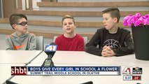 Three Middle School Boys Buy Valentine Flowers For All Female Students And Teachers