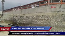 Sanayi sitesinde istinat duvarı çöktü