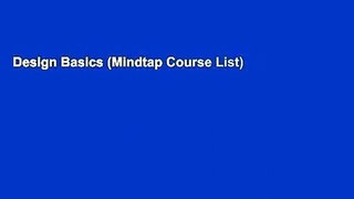 Design Basics (Mindtap Course List)