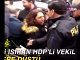 Polisi ısıran HDP'li sözde vekil yere kapaklandı!