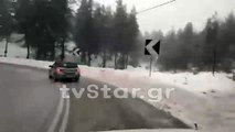 Χιονόπτωση τρίτη μέρα στην Εύβοια