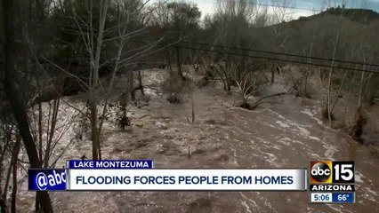 Flooding forces people from homes near Lake Montezuma