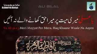 Noha - Ya Ali (a.s.) Meri Mayyat Per Mera Haq Khaane Waale Na Aayen | Wasiyat e Bibi Fatima Zahra (s.a.)