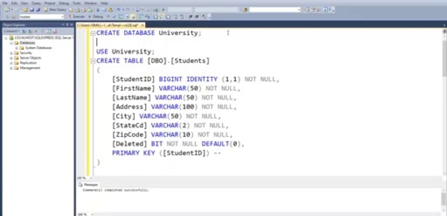 SQL Tutorial part 1 Create a database and a table