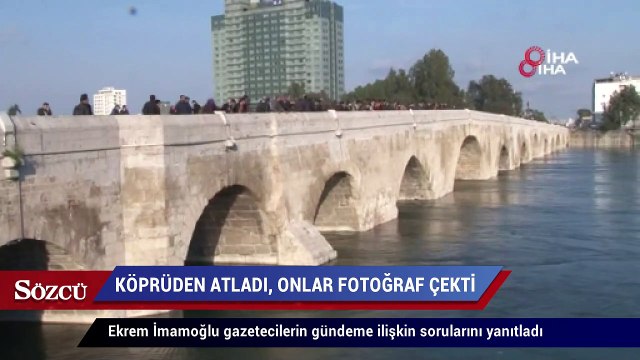Kız köprüden atladı, onlar fotoğraf çekti!