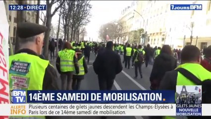 Download Video: Partis des Champs-Élysées, plusieurs centaines de gilets jaunes manifestent dans le calme à Paris