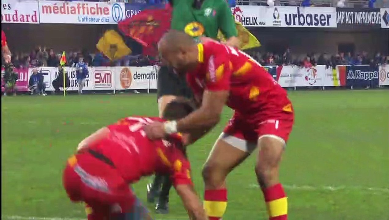 TOP 14 - Essai Jean-Bernard PUJOL (USAP) - Montpellier - Perpignan - J16 - Saison 2018/2019