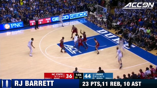 Duke's RJ Barrett Tallies A Triple-Double